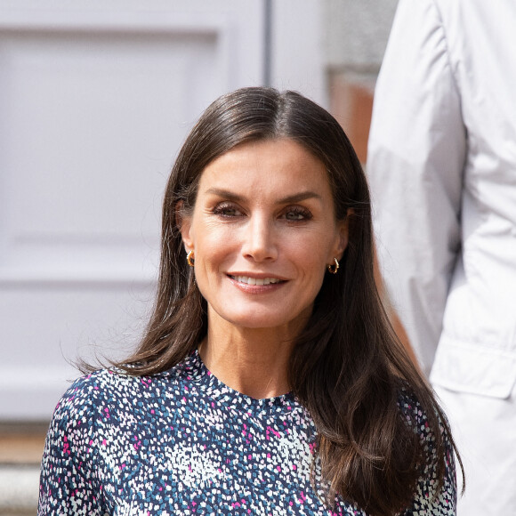 La reine Letizia d'Espagne, lors de la réunion du conseil d'administration de la Fundación Comité Español de los Colegios del Mundo Unido qui s'est tenue au Palais de la Zarzuela, à Madrid, Espagne, le 15 juin 2022.