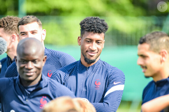 Kingsley Coman - Entraînement de l'équipe de France au Centre National du Football à Clairefontaine-en-Yvelines le 1er juin 2022.