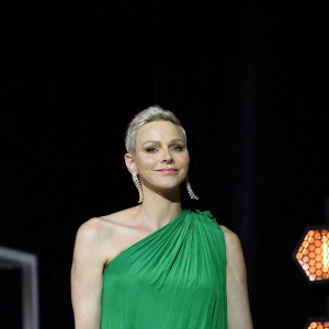 La princesse Charlene de Monaco lors de la cérémonie d'ouverture de la 61ème édition du Festival de Télévision de Monte-Carlo au Grimaldi Forum, à Monaco, le 17 juin 2022. © Bruno Bebert/Bestimage 