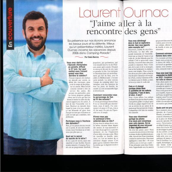 Laurent Ournac interviewé par le magazine "Nous Deux", édition du 21 juin 2022.