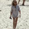 Lauren Hutton en plein shooting pour H&M à St Barthelemy le 2 février