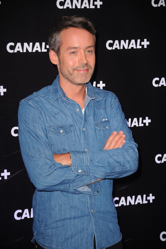 Yann Barthes et l'equipe du 'Petit Journal' lors de la soiree de rentree Canal plus organisee a Paris, le 28 aout 2013 .