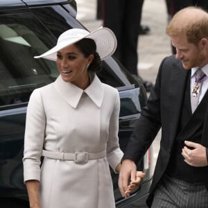 Le prince Harry, duc de Sussex, et Meghan Markle, duchesse de Sussex - Les membres de la famille royale et les invités arrivent à la messe du jubilé, célébrée à la cathédrale Saint-Paul de Londres, Royaume Uni, le 3 juin 2022. © Avalon/Panoramic/Bestimage 