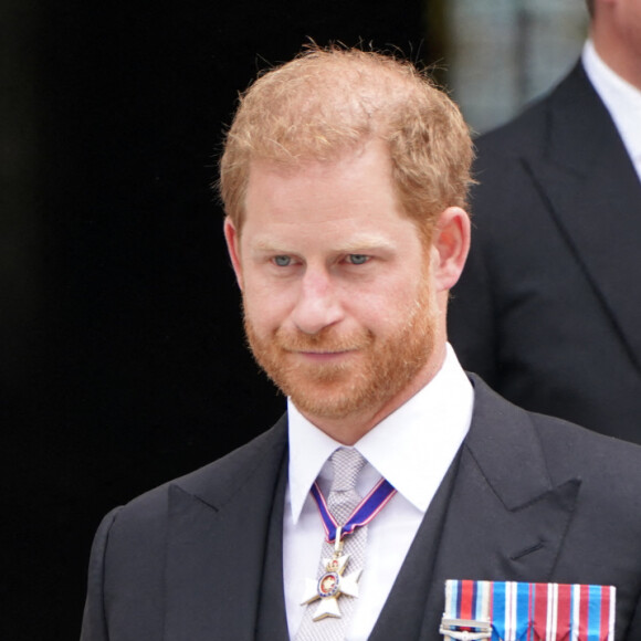 Le prince Harry et Meghan Markle - Les membres de la famille royale et les invités lors de la messe du jubilé, célébrée à la cathédrale Saint-Paul de Londres le 3 juin 2022 