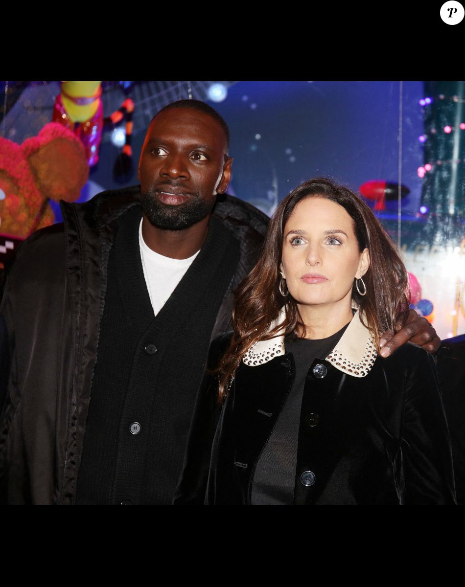 Omar Sy et sa femme Hélène - Lancement de "1,2,3... Noël" lors de l'inauguration des vitrines et du sapin de Noël 2021 des Galeries Lafayette Haussmann 2021 à Paris. Le 17 novembre 2021