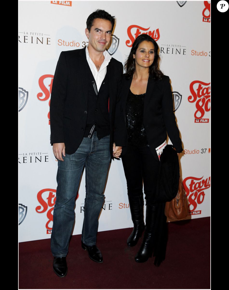 Faustine Bollaert et son mari Maxime Chattam - Avant-premiere du film "Stars 80" au Grand Rex a Paris le 19 octobre 2012