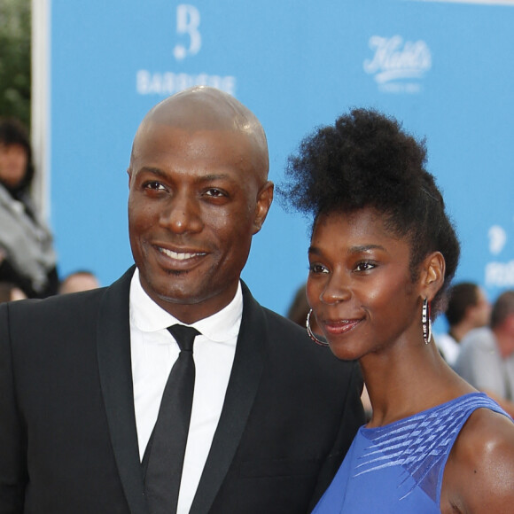 Harry Roselmack et son épouse Chrislaine - People sur le tapis rouge de la soirée d'ouverture du 42ème Festival du cinéma Américain de Deauville. Le 2 septembre 2016 © Christophe Aubert via Bestimage 