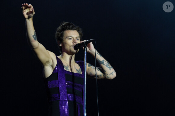 Harry Styles en concert au "War Memorial Park" à Coventry, le 29 mai 2022.