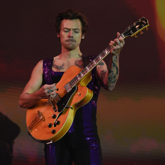 Harry Styles en concert au "War Memorial Park" à Coventry, le 29 mai 2022.