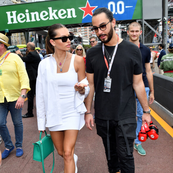 Thylane Blondeau et son fiancé Benjamin Attal lors du Grand Prix de Monaco 2022 de F1, à Monaco, le 29 mai 2022. © Bruno Bebert/Bestimage 