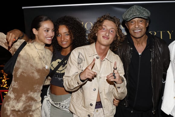 Jenaye, Eleejah, Joalukas Noah, son père Yannick Noah lors de la soirée d'anniversaire de Joalukas Noah, fils de Yannick Noah et Isabelle Camus, pour ses 18 ans à Paris le 10 juin 2022. © Cyril Moreau / Bestimage 