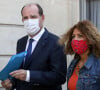 Le premier ministre Jean Castex accompagné de Mayada Boulos à la sortie du conseil des ministres, le 8 septembre 2021, au palais de l'Elysée, à Paris. © Stéphane Lemouton / Bestimage
