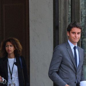 Boulos Mayada et Gabriel Attal, porte-parole du gouvernement - Sorties du Conseil des ministres du mercredi 15 juillet au palais de l'Elysée à Paris © Lionel Urman / Panoramic / Bestimage