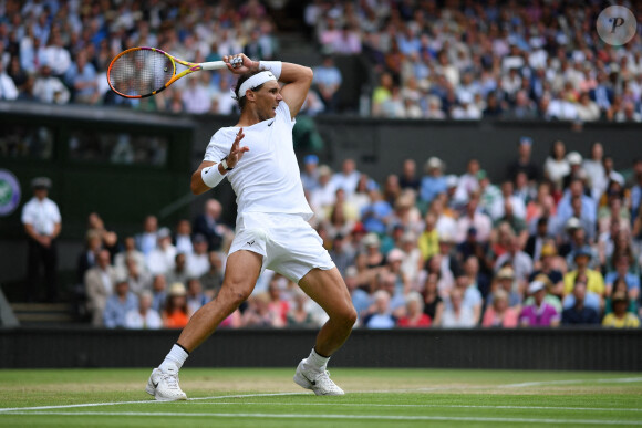 Rafael Nadal lors du tournoi de Wimbledon, le 6 juillet 2022.