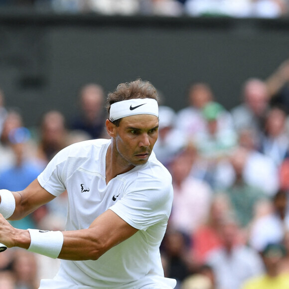 Rafael Nadal lors du tournoi de Wimbledon, le 6 juillet 2022.