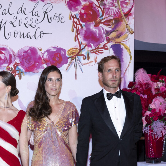 La princesse Alexandra de Hanovre et Ben-Sylvester Strautmann, Andrea Casiraghi et Tatiana Santo Domingo lors du Bal de la Rose 2022 au Sporting Club de Monaco en faveur de la Fondation Princesse Grace le 8 juillet 2022.  © Cyril Moreau / Pool Monaco / Bestimage 