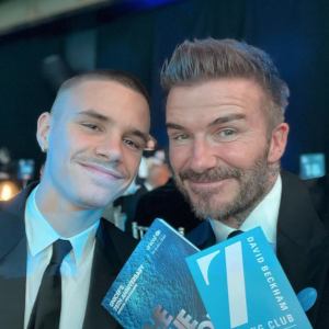 David Beckham et son fils Romeo en décembre 2021.