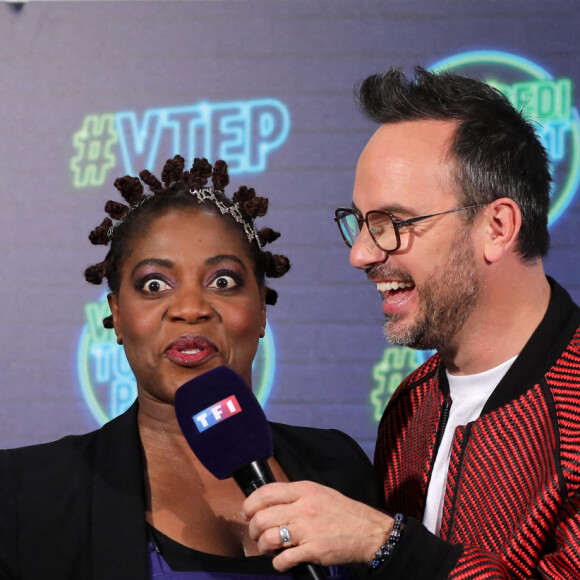 Claudia Tagbo, Jarry - Backstage - Enregistrement des 10 ans de l'émission "Vendredi tout est permis (VTEP)", présentée par Arthur Essebag et diffusée le 29 janvier sur TF1 © Jacovides-Moreau / Bestimage