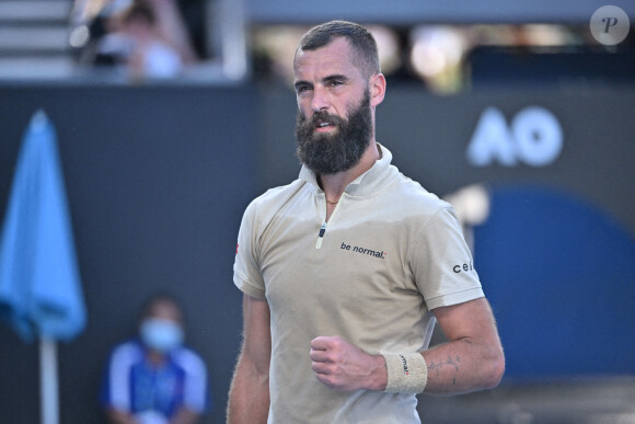 Benoît Paire face à Grigor Dimitrov lors de l'Open d'Australie. Melbourne, le 19 janvier 2022. 