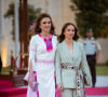 La reine Rania et sa fille la princesse Iman - Photos officielles de la famille royale de Jordanie, à l'occasion des fiançailles de la princesse Iman. Le 6 juillet 2022 
