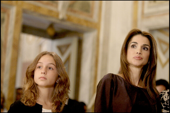 La reine Rania et sa fille Iman à Rome.
