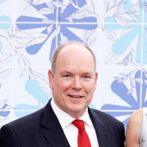 Camille Gottlieb, le prince Albert II de Monaco, la princesse Charlène de Monaco - 73ème Gala de la Croix-Rouge Monégasque qui avait lieu pour la première fois sur les Terrasses du Soleil, entre la façade magistrale de l'Opéra Garnier Monte-Carlo et la mer Méditerrannée à Monaco le 18 juillet 2022.© Dominique Jacovides/Bestimage 