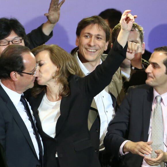 Valérie Trierweiler et François Hollande, place de la Bastille en 2012.