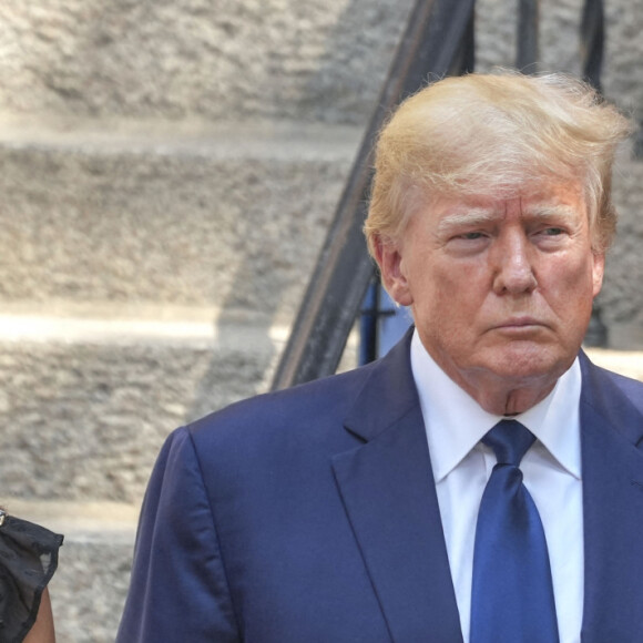 Donald Trump et sa femme Melania Trump - Obsèques de Ivana Trump en l'église St Vincent Ferrer à New York. Le 20 juillet 2022