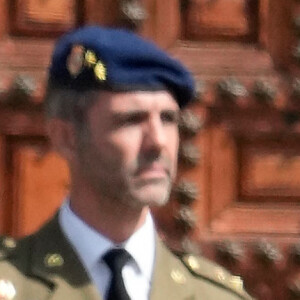 L'infante Sofia d'Espagne (robe bleue), La reine Letizia d'Espagne, La princesse Leonor - Le roi Felipe VI et la reine Letizia d'Espagne, accompagnés de la princesse Leonor et de l'infante Sofia, assistent à l'offrande nationale à l'apôtre Saint-Jacques à Saint-Jacques-de-Compostelle, le 25 juillet 2022.