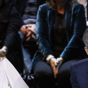 Carla Bruni Sarkozy et son mari Nicolas Sarkozy - Enregistrement de l'émission "Le Grand Echiquier", diffusée le 1er juillet sur France 2. Le 21 mars 2022 © Cyril Moreau / Bestimage 