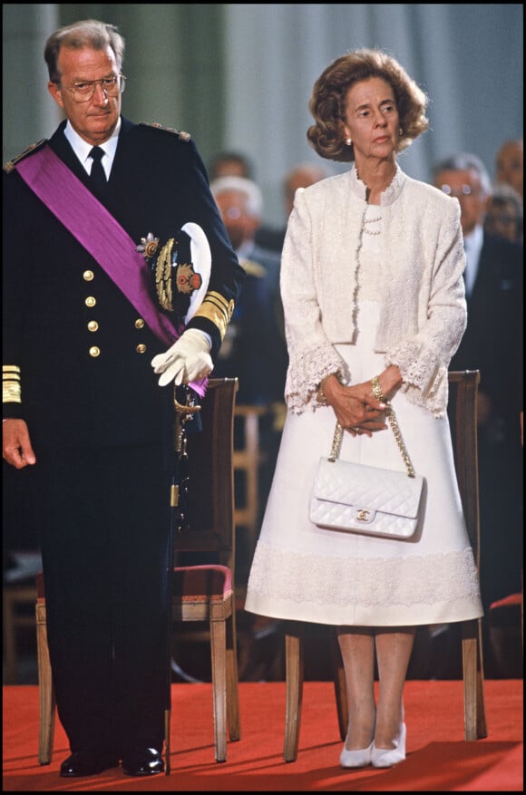 La Reine Fabiola lors des funérailles du Roi Baudouin de Belgique à Bruxelles en 1993.