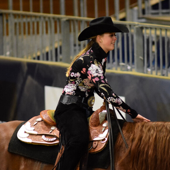 Exclusif - Gina Maria Schumacher, la fille de M.Schumacher, participe au concours hippique Longines Equita à Lyon en France, le 2 novembre 2019.