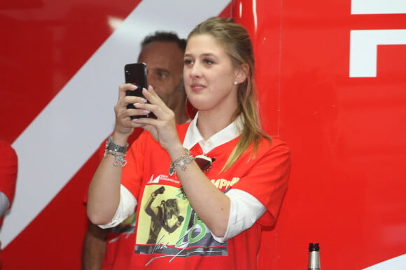 Gina Maria, la soeur de Mick - Mick Schumacher lors du grand prix de formule 3 de Hockenheim le 13 octobre 2018.  