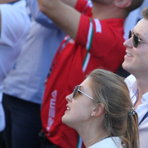 Gina Maria, la soeur de Mick et son compagnon Iain Bethke - Mick Schumacher lors du grand prix de formule 3 de Hockenheim le 13 octobre 2018.  