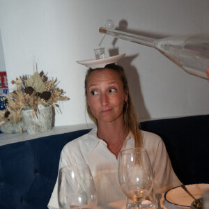 Exclusif - No Web - Audrey Lamy - People dînent au restaurant "Gioia" avant de faire la fête au VIP Room à Saint-Tropez le 28 juillet 2022. © Hippolyte Hamonet/Bestimage