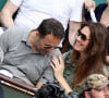 Arthur (Jacques Essebag) et sa compagne Mareva Galanter dans les tribunes lors de la finale homme des Internationaux de Tennis de Roland-Garros à Paris, le 11 juin 2017. © Jacovides-Moreau/Bestimage 