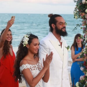 Exclusif - Joakim Noah, Lais Ribeiro - Joakim Noah et Lais Ribeiro se sont mariés devant leurs amis et leur famille sur la plage de Trancoso au Brésil le 13 juillet 2022.