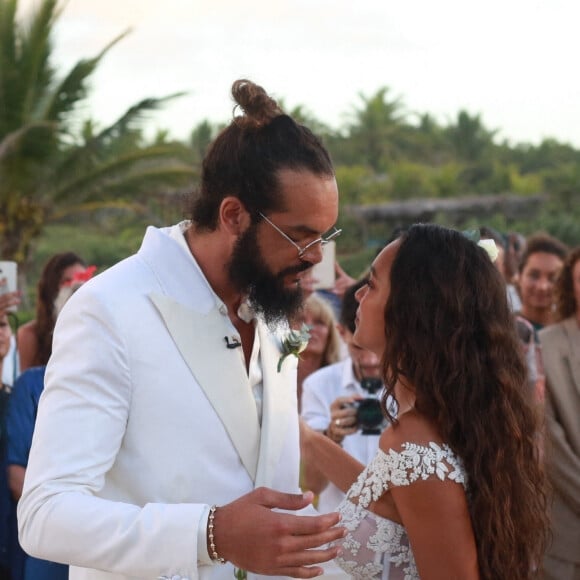 Exclusif - Joakim Noah, Lais Ribeiro - Joakim Noah et Lais Ribeiro se sont mariés devant leurs amis et leur famille sur la plage de Trancoso au Brésil le 13 juillet 2022.