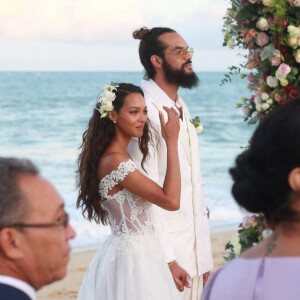 Exclusif - Joakim Noah, Lais Ribeiro - Joakim Noah et Lais Ribeiro se sont mariés devant leurs amis et leur famille sur la plage de Trancoso au Brésil le 13 juillet 2022.