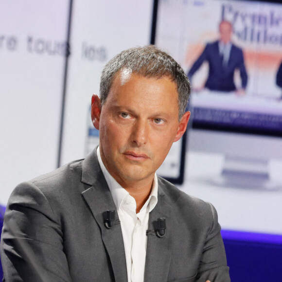 Marc-Olivier Fogiel (directeur général de BFMTV) - Conférence de presse de rentrée de BFMTV saison 2021/2022 à l'Altice Campus à Paris, France, le 25 août 2021. © Christophe Clovis/Bestimage