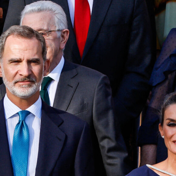 La princesse Leonor, Le roi Felipe VI d'Espagne, La reine Letizia d'Espagne et L'infante Sofia d'Espagne - La famille royale d'Espagne arrive à la cérémonie de remise des prix "Princess of Girona Foundation" à Barcelone le 4 juillet 2022. 