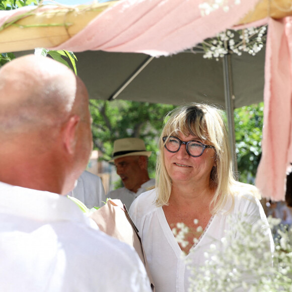 Mariage civil de Christine Bravo et Stéphane Bachot devant la mairie de Occhiatana en Corse le 11 Juin 2022 © Dominique Jacovides / Bestimage