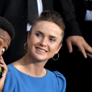 Gaël Monfils et sa femme Elina Svitolin - People en tribunes du match de football en ligue 1 Uber Eats : Le PSG (Paris Saint-Germain) remporte la victoire 2-1 contre Lyon au Parc des Princes à Paris le 19 septembre 2021. Lionel Urman/Panoramic/Bestimage 