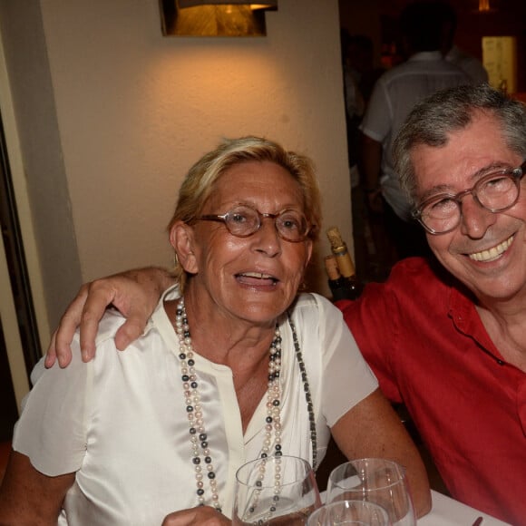 Exclusif - Patrick Balkany et sa femme Isabelle - Soirée annuelle du forain Marcel Campion sur la plage de Bouillabaisse à Saint-Tropez le 1er aout 2018. © Rachid Bellak/Bestimage