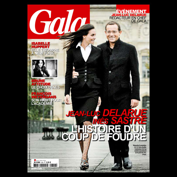 Jean-Luc Delarue et Inés Sastre en couverture du magazine Gala en novembre 2009