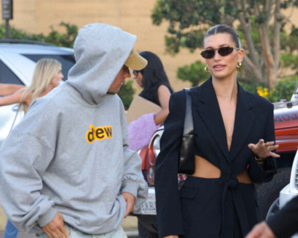 Justin Bieber et sa femme Hailey (Baldwin) arrivent à la soirée de K.Jenner pour la promotion de sa téquila 818 à Malibu le le 18 août 2022. 
