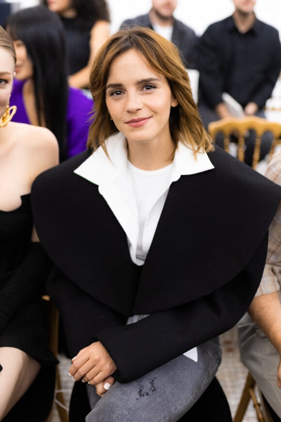 Emma Watson au front row du défilé de mode Haute-Couture automne-hiver "Schiaparelli" à Paris, France. © Da Silva-Perusseau/Bestimage 