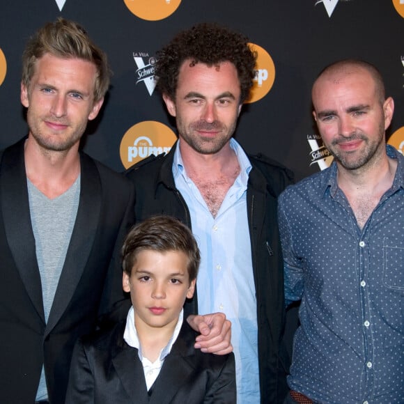 L'equipe du film Babysitting : Tarek Boudali, Philippe Lacheau, Enzo Tomasini, Nicolas Benamou et Julien Arruti - Reebok s'installe sur le bateau de la Villa Schweppes pour les 25 ans de la chaussure Pump. Cannes, le 17 mai 2014