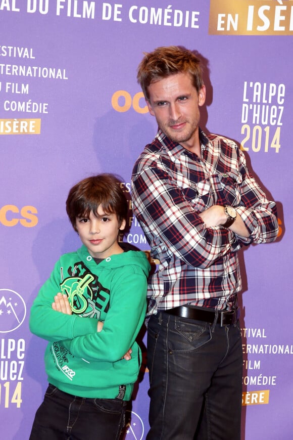 Enzo Tomasini et Philippe Lacheau - Presentation du film "Babysitting" lors du 17eme Festival international du film de comédie de l'Alpe d'Huez, le 16 janvier 2014.