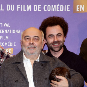 Gerard Jugnot, Enzo Tomasini, Nicolas Benamou - Presentation du film "Babysitting" lors du 17eme Festival international du film de comédie de l'Alpe d'Huez, le 16 janvier 2014.